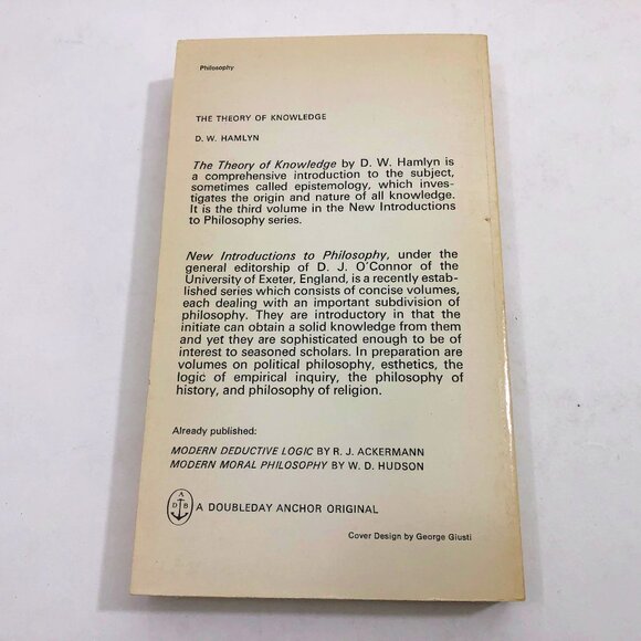 The Theory of Knowledge D.W. Hamlyn 1970 PB 308 pages - Picture 2 of 9